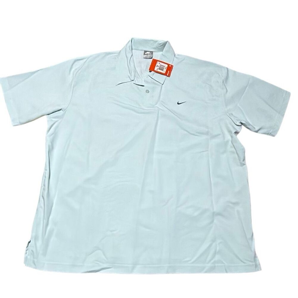 Nike Training NWT Y2K Deadstock 2006 Dry Fit Golf Polo Shirt Seaglass Baby Blue